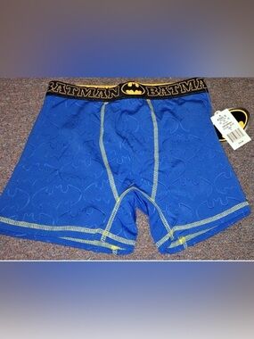 Mens Briefly Stated Batman DC  Boxer Briefs Size Small Blue NWT